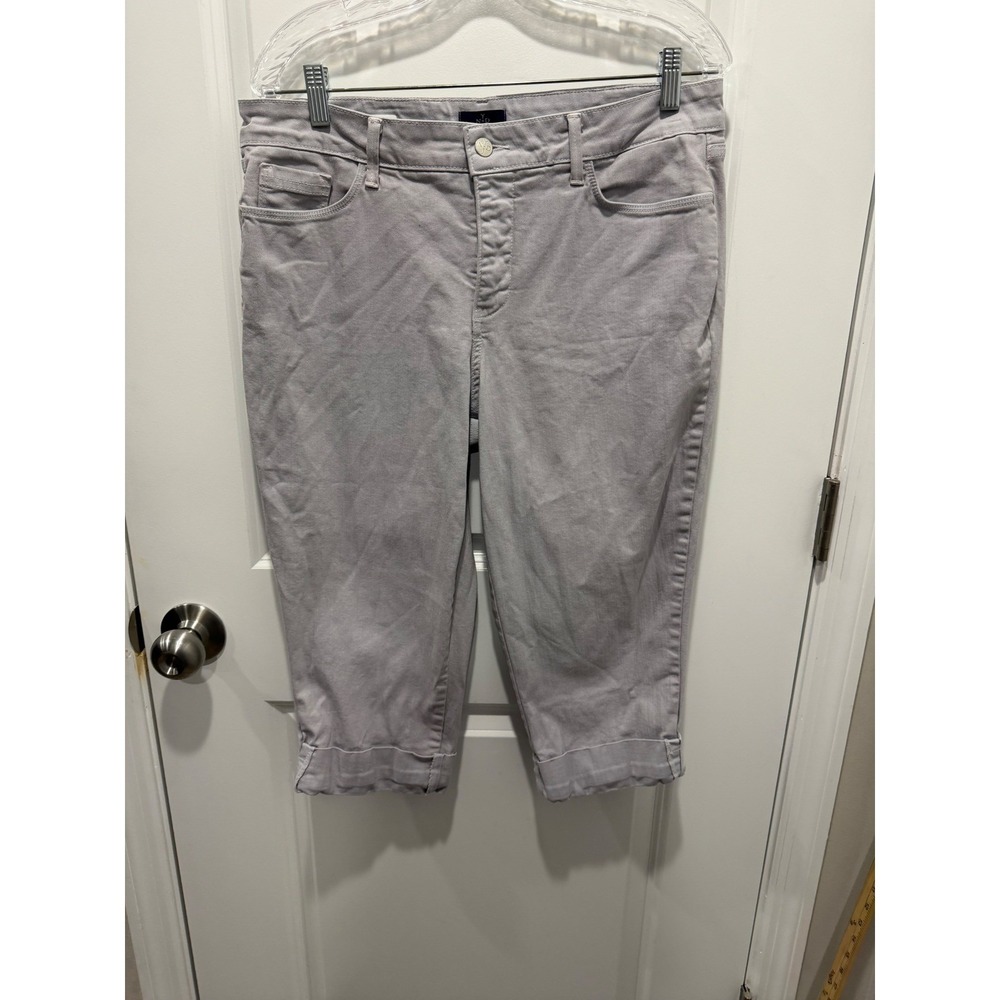 NYDJ Womens Karen Capri Lift Tuck Technology Gray Size 12